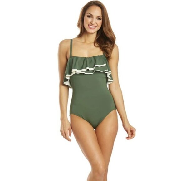 34D Coco Reef 10 One-piece Agate Ruffle Swim Bathing Suit Convertible Swimwear - Picture 12 of 12